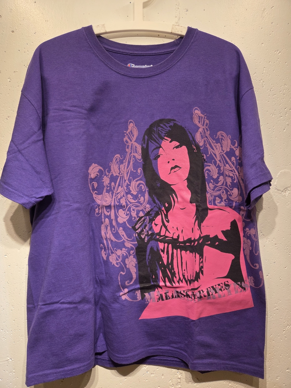 Champion Pink & Purple Popstar Graphic T-Shirt (Large)